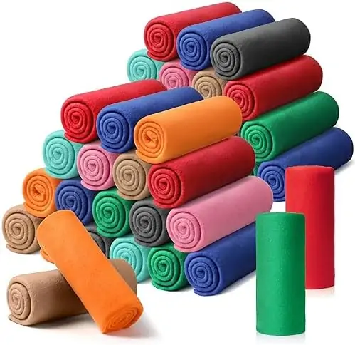 40 Packs Fleece Blanket Bulk 60 x 50 Inch Soft Lightweight Fleece Blanket Warm Cozy Throw Blanket Plush Fleece Pet Blanket for Bed Couch Sofa Home Office Wedding Gifts Travel Camping (Novel Color)