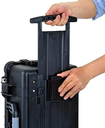 MEIJIA All Weather Rolling Waterproof Protective Case, Hard Camera Case,Dry Case with Retractable Pull Handle and Wheels,Foam Inserted, Elegant Black,22 x13.81x9inches - Image 9