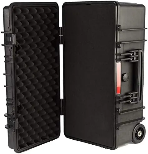 Monoprice Weatherproof Hard Case - 22 x 14 x 10 Inches, With Wheels and Customizable Foam, Shockproof, IP67, Ultraviolet And Impact Resistant Material, Black - Pure Outdoor Collection - Image 5