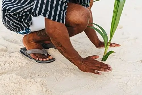 OLUKAI Tauhine Men's Beach Sandals, Quick Dry Flip-Flop Slides, Waterproof Full-Grain Leather & Wet Grip Soles, Soft Comfort Fit & Arch Support - Image 5