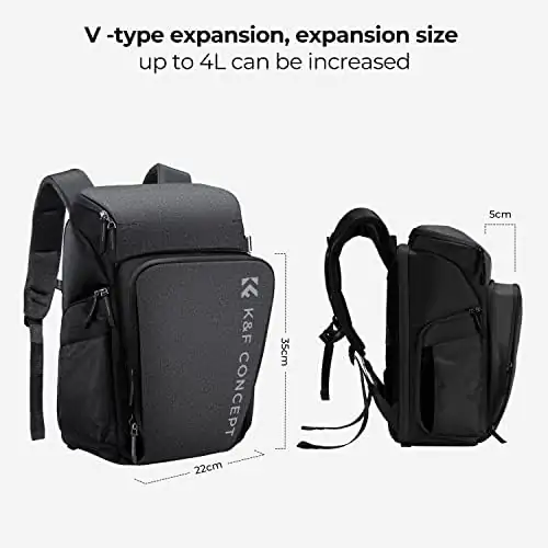 K&F Concept Professional Camera bags for photographers 25L Large Capacity Camera Case Waterproof Photography Camera Backpack for Dslr Cameras - Image 6