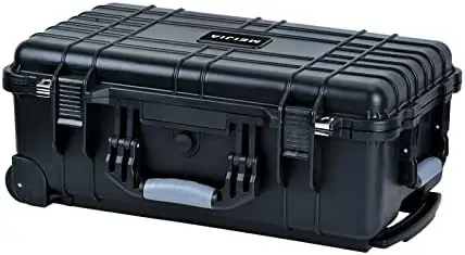 MEIJIA All Weather Rolling Waterproof Protective Case, Hard Camera Case,Dry Case with Retractable Pull Handle and Wheels,Foam Inserted, Elegant Black,22 x13.81x9inches - Image 2