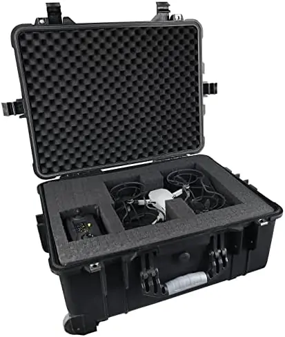 MEIJIA All Weather Rolling Waterproof Protective Case, Hard Camera Case,Dry Case with Retractable Pull Handle and Wheels,Foam Inserted, Elegant Black,22 x13.81x9inches - Image 3