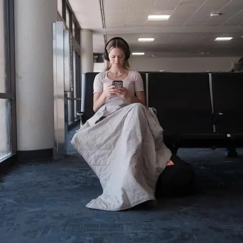 Gravel Layover Blanket | Packable Blanket for Travel, Sporting Events Beach Trips, Concerts, Movie Theaters, Picnics | 66" x 40" (Stone) - Image 6