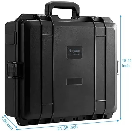Regetek Waterproof Hard Case, Multi-Purpose Protective Case with Customizable Pick and Pluck Foam for Camera, Camcorder Drone, IP67, Shockproof Waterproof, Dust-proof, Crush-proof,21.85" x 18.11" x 7.08" - Image 2