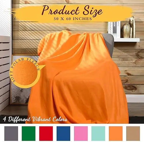 40 Packs Fleece Blanket Bulk 60 x 50 Inch Soft Lightweight Fleece Blanket Warm Cozy Throw Blanket Plush Fleece Pet Blanket for Bed Couch Sofa Home Office Wedding Gifts Travel Camping (Novel Color) - Image 2