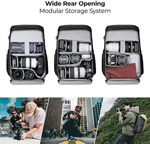 K&F Concept Professional Camera bags for photographers 25L Large Capacity Camera Case Waterproof Photography Camera Backpack for Dslr Cameras - Image 3