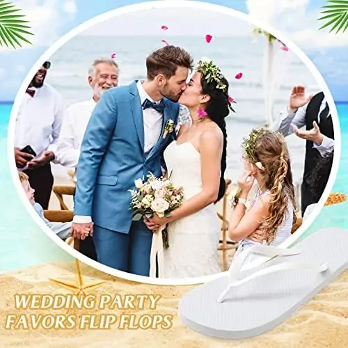 Unittype 72 Pairs Flip Flops Bulk for Wedding Party Guests Sandals Pack Casual Slippers with Assorted Size Cards Sign for Bridal Reception Hotel Travel Spa Pool Party Favor Supplies - Image 7
