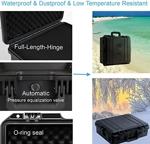 Regetek Waterproof Hard Case, Multi-Purpose Protective Case with Customizable Pick and Pluck Foam for Camera, Camcorder Drone, IP67, Shockproof Waterproof, Dust-proof, Crush-proof,21.85" x 18.11" x 7.08" - Image 5