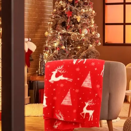 Preboun 24 Pack of Bulk Christmas Soft Fleece Blankets 50 x 60 Inch Bulk Throw Blankets Lightweight Warm Fleece Throw Blankets for Pet Bed Sofa Couch Office Wedding Gifts Travel Seasons and Homeless - Image 5