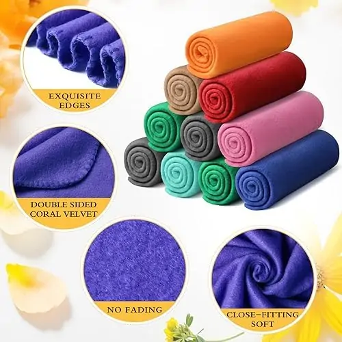 40 Packs Fleece Blanket Bulk 60 x 50 Inch Soft Lightweight Fleece Blanket Warm Cozy Throw Blanket Plush Fleece Pet Blanket for Bed Couch Sofa Home Office Wedding Gifts Travel Camping (Novel Color) - Image 3