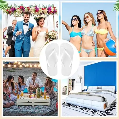 Unittype 72 Pairs Flip Flops Bulk for Wedding Party Guests Sandals Pack Casual Slippers with Assorted Size Cards Sign for Bridal Reception Hotel Travel Spa Pool Party Favor Supplies - Image 5