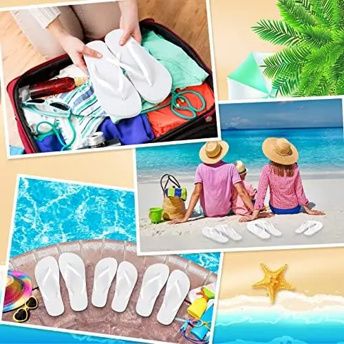 Unittype 72 Pairs Flip Flops Bulk for Wedding Party Guests Sandals Pack Casual Slippers with Assorted Size Cards Sign for Bridal Reception Hotel Travel Spa Pool Party Favor Supplies - Image 6