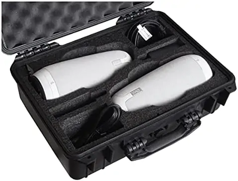 Case Club Case fits 2 Meeting Owl Conference Cameras - Waterproof Travel & Storage Case has Pre-Cut Foam to fit x2 Meeting Owl Standard, Pro, 2 or 3 - Holds Expansion Mic, Cords, Acc. & Lock Adapter