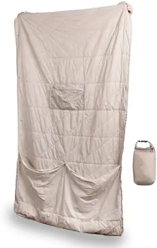 Gravel Layover Blanket | Packable Blanket for Travel, Sporting Events Beach Trips, Concerts, Movie Theaters, Picnics | 66" x 40" (Stone)