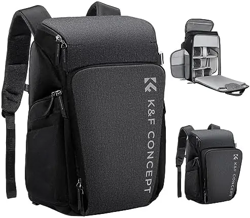 K&F Concept Professional Camera bags for photographers 25L Large Capacity Camera Case Waterproof Photography Camera Backpack for Dslr Cameras